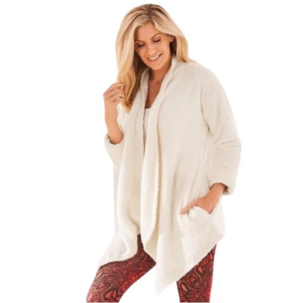 Soft Surroundings Cozy Up Cardigan Sweater Cream Womens Large